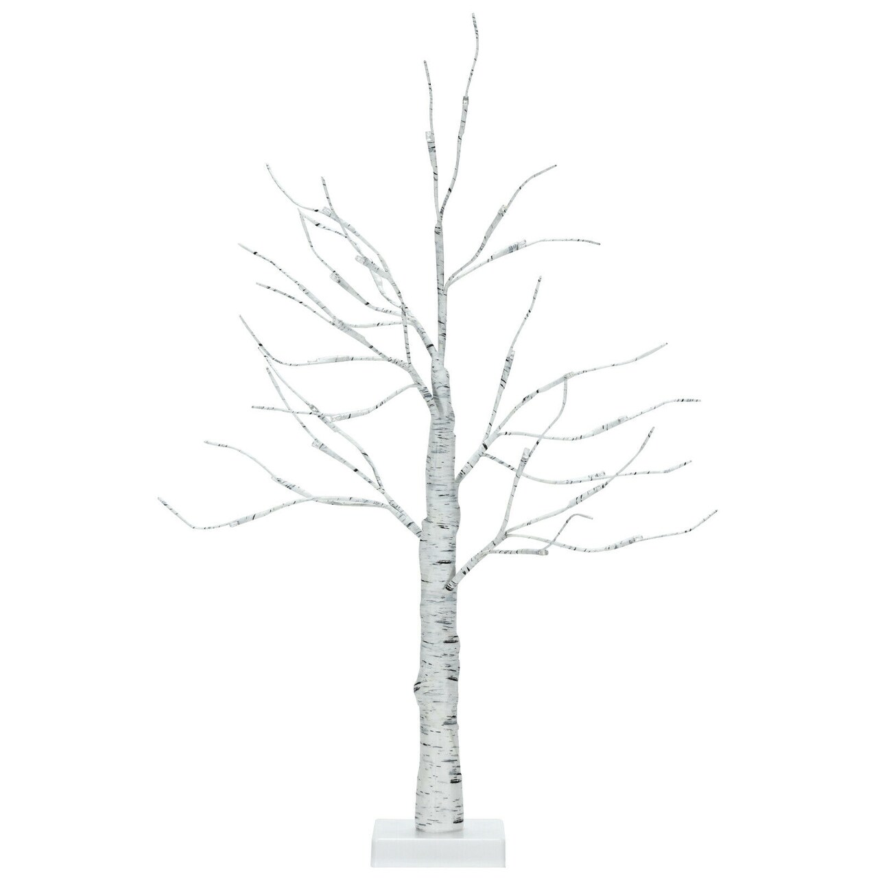 Pre-lit White Twig Birch Tree - Battery Powered Christmas Holiday Decor - 2 Ft
